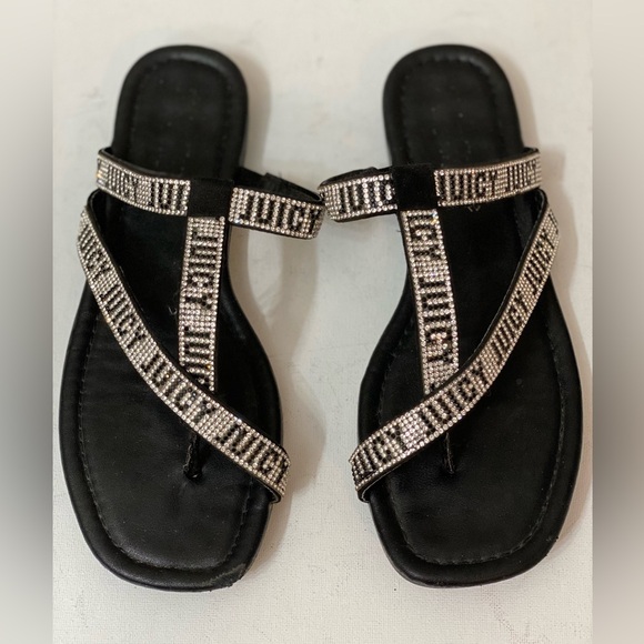 Juicy Couture Women’s Sparkly Rhinestone Logo Zayda Sandals, Size 8M NEW - Picture 5 of 5